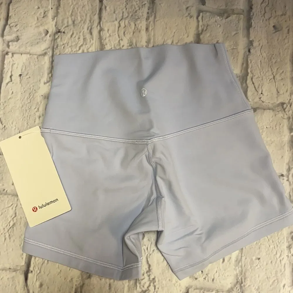 LULULEMON Align 6” Bike Shorts  PASTEL BLUE Lavender 4 6 HIGH RISE Nulu PERfect - Picture 2 of 5